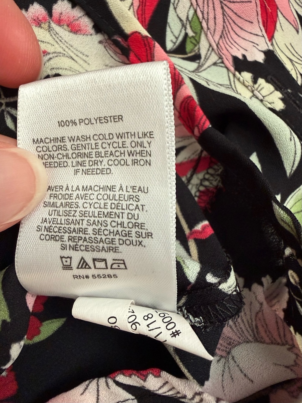Express Portofino Slim Floral Button Front Blouse XS Black Career Office Top - Picture 8 of 8